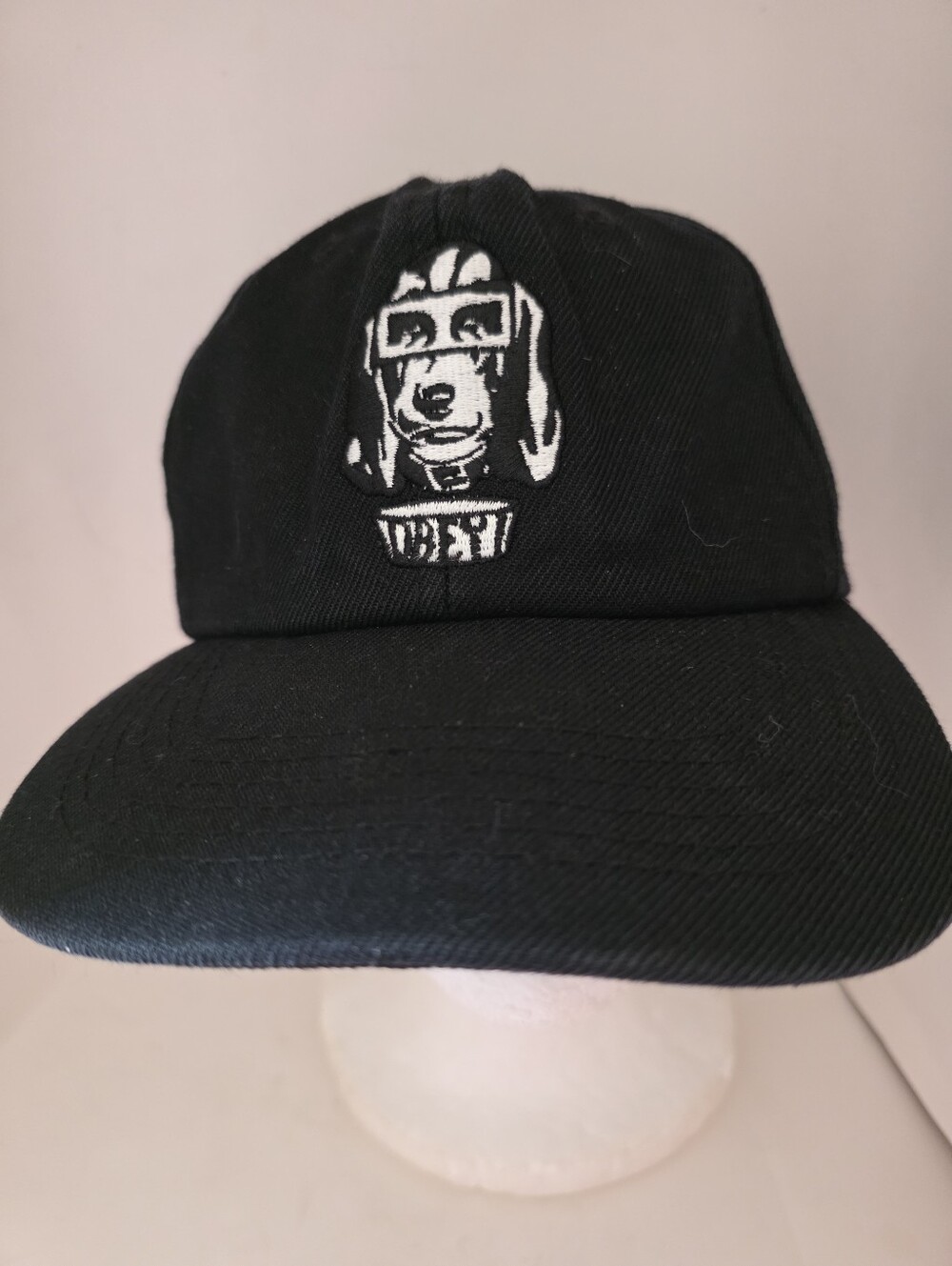 Obey Hat Cap Men Strapback Black Worldwide Wool Blend Embroidered Dog Logo